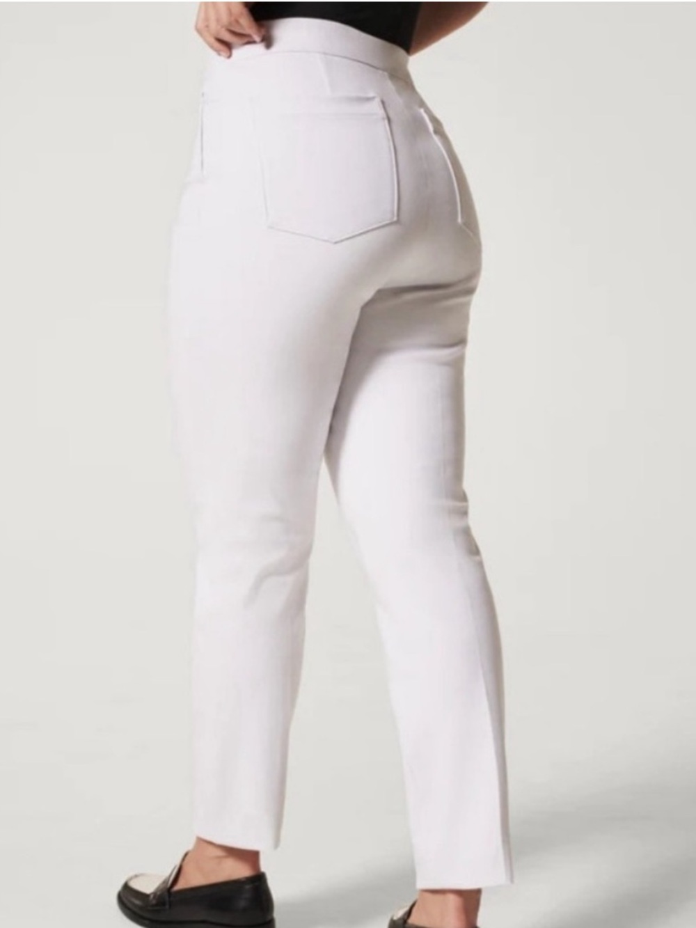Spanx Medium Regular Pants Silver Lining Slim Straight Leg in Classic White NWT